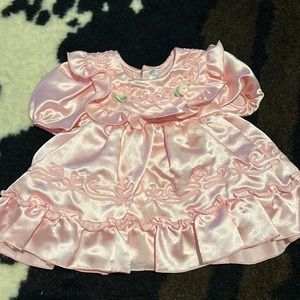 Fashion lane originals pink satin dress size 12 months